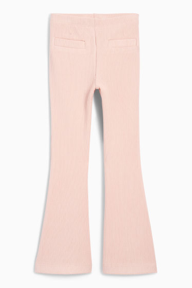 Kinderen: meisjes - Flared legging - geribd - roze