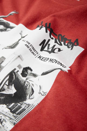 Kinderen: jongens - Skater - T-shirt - donkerrood
