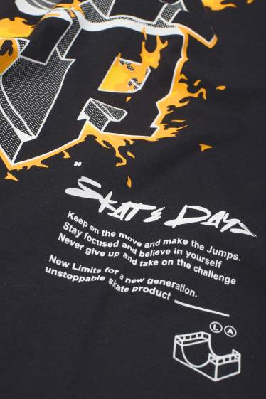 Enfants garçons - Skateur - T-shirt - noir