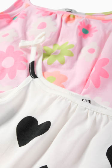 Kinder Mädchen - Multipack 2er - Herz und Blume - Kleid - pink