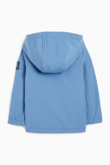 Kinder Jungen - Softshelljacke mit Kapuze - wasserdicht - blau