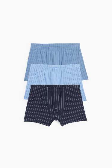 Herren - Multipack 3er - Trunks - gestreift - blau