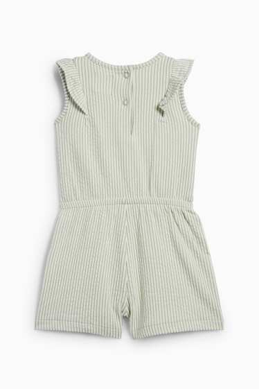 Bébés filles - Combinaison pour bébé - à rayures - texturé - vert / blanc crème
