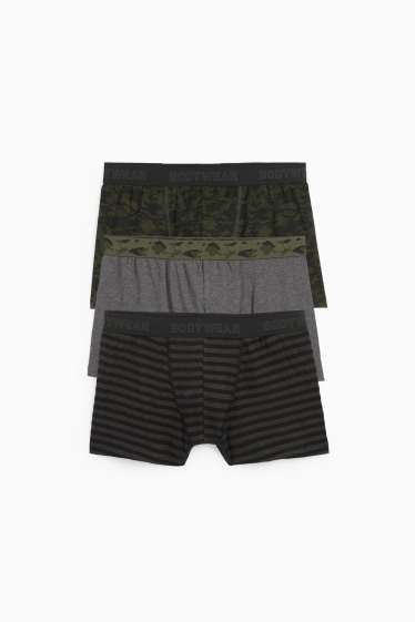 Heren - Set van 3 - trunks - donkergroen