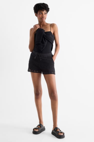 Damen - Shorts - Mid Waist - schwarz