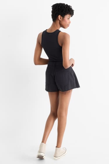 Femmes - Jupe short - jean gris foncé