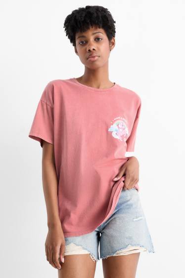 Femei - Tricou - supradimensionat - Micul meu ponei - roz închis