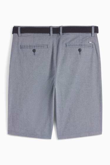 Herren - Shorts mit Gürtel - dunkelblau