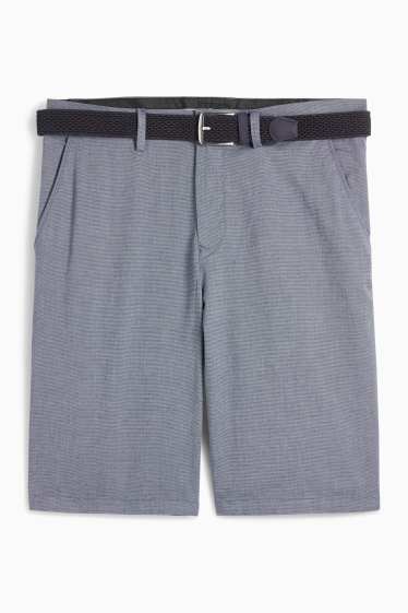 Herren - Shorts mit Gürtel - dunkelblau