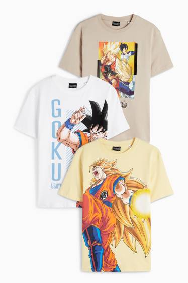Kinder Jungen - Multipack 3er - Dragon Ball - Kurzarmshirt - hellgelb