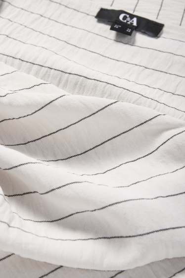 Dames - Blousetop - gestreept - crème wit