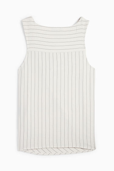 Dames - Blousetop - gestreept - crème wit