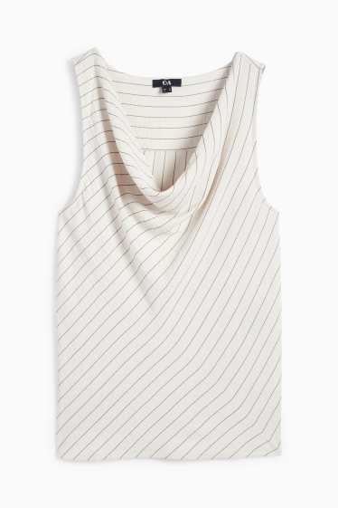 Dames - Blousetop - gestreept - crème wit