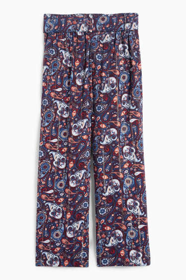 Kinderen: meisjes - Pantalon - met patroon - donkerblauw