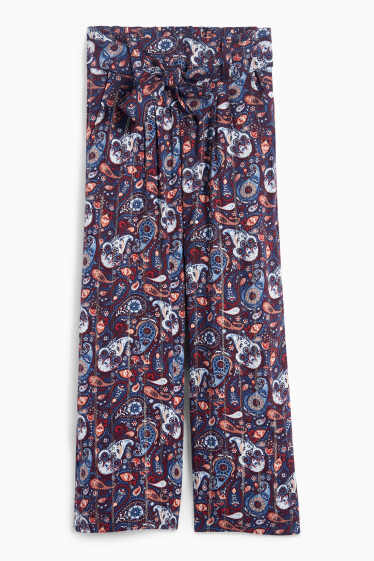 Kinderen: meisjes - Pantalon - met patroon - donkerblauw
