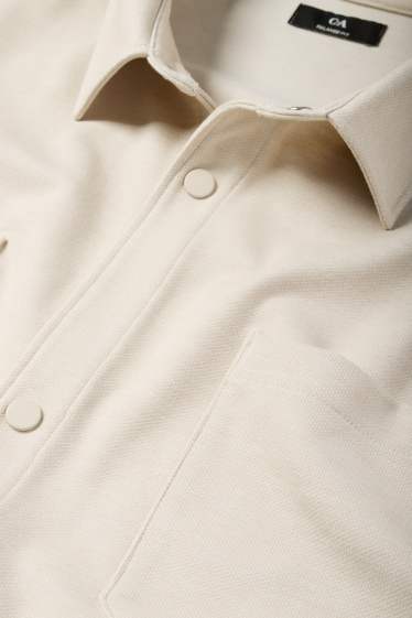Hommes - Chemise - relaxed fit - col kent - beige