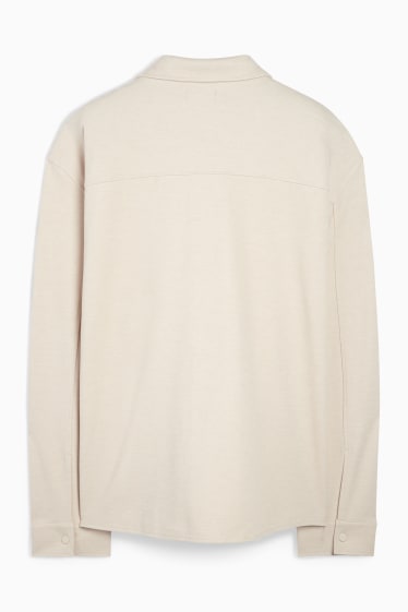 Hommes - Chemise - relaxed fit - col kent - beige