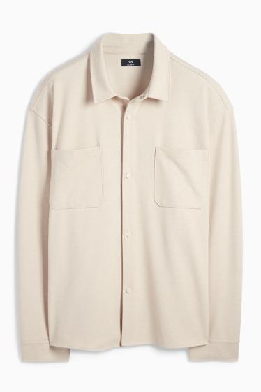 Hommes - Chemise - relaxed fit - col kent - beige