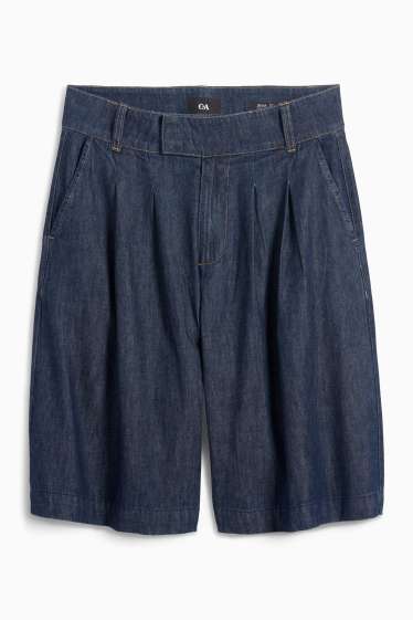 Femmes - Bermuda en jean - mid waist - jean bleu foncé