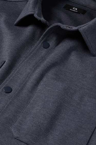 Heren - Overhemd - relaxed fit - kent - grijs