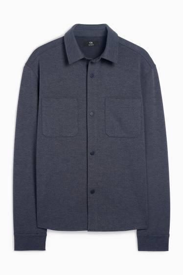 Heren - Overhemd - relaxed fit - kent - grijs