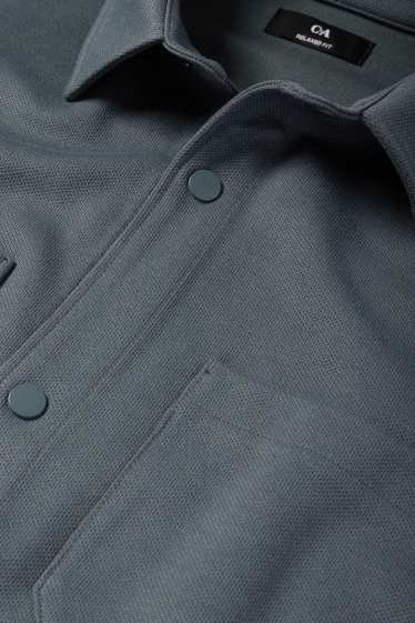 Heren - Overhemd - relaxed fit - kent - donkergroen