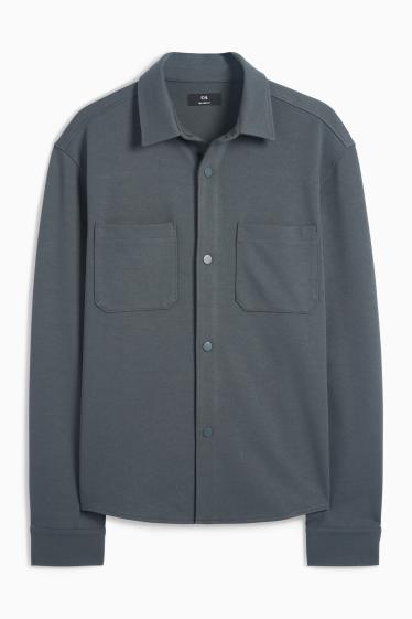 Heren - Overhemd - relaxed fit - kent - donkergroen