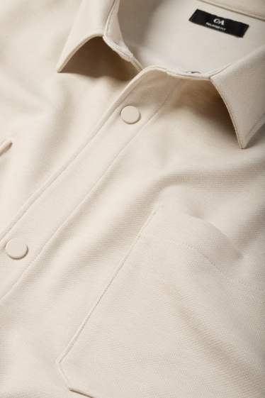 Men - Shirt - relaxed fit - kent collar - light beige