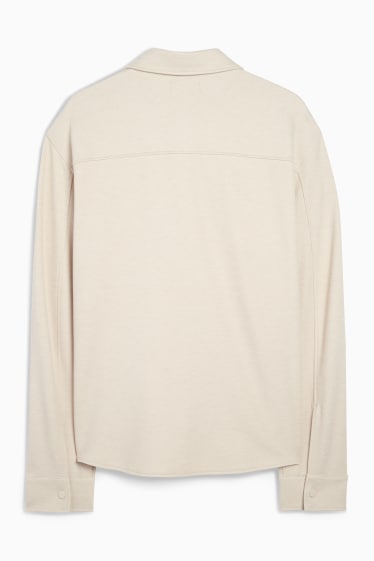 Men - Shirt - relaxed fit - kent collar - light beige