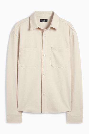Men - Shirt - relaxed fit - kent collar - light beige