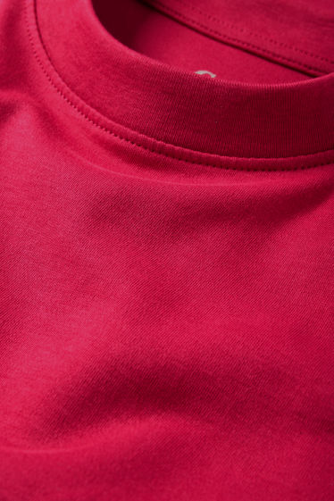 Damen - Basic-T-Shirt - Slim Fit - dunkelrot
