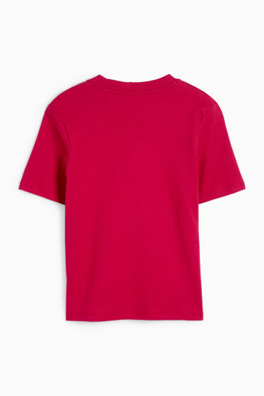 Damen - Basic-T-Shirt - Slim Fit - dunkelrot