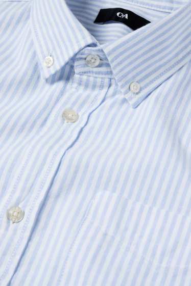 Men - Shirt - regular fit - button-down collar - striped - blue / white