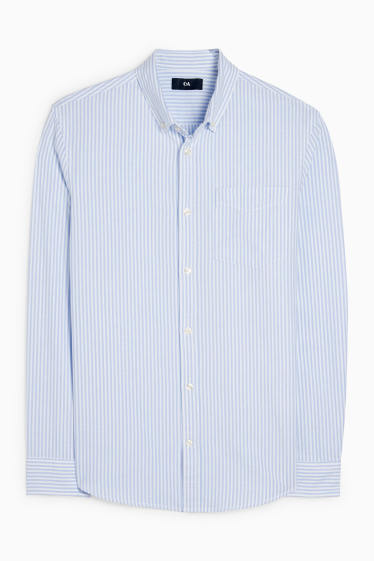 Men - Shirt - regular fit - button-down collar - striped - blue / white