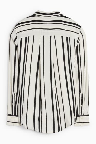 Dames - Blouse - gestreept - zwart / wit