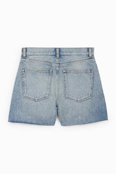 Dámské - Džínové šortky - high waist - džíny - modré
