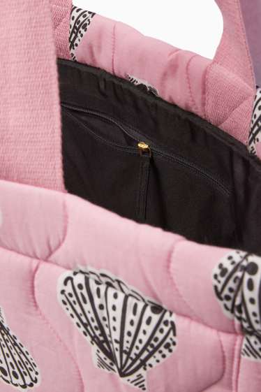 Femmes - Grand cabas surpiqué - à motif - rose