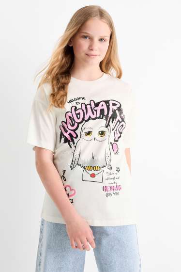 Niños: niñas - Harry Potter - camiseta de manga corta - blanco