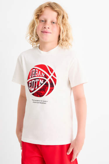 Kinder Jungen - Basketball - Kurzarmshirt - weiss