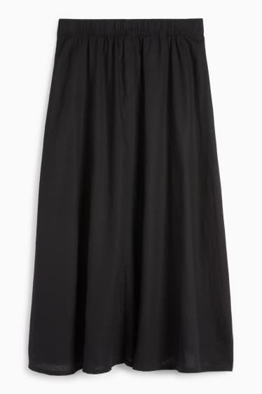 Dames - Rok - linnenmix - zwart