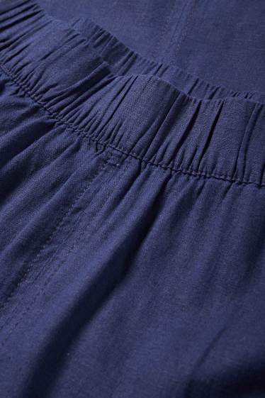 Dames - Rok - linnenmix - donkerblauw