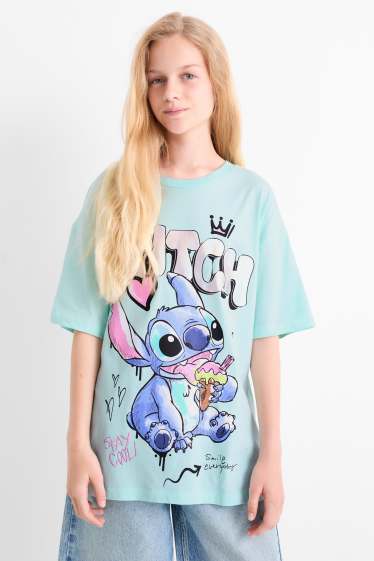 Bambine - Lilo & Stitch - maglia a maniche corte - turchese