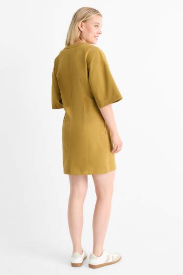 Damen - T-Shirt-Kleid - senfgelb