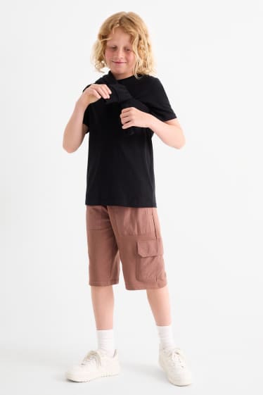 Kinder Buben - Sweat-Cargoshorts - braun