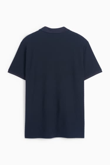 Herren - Poloshirt - strukturiert - dunkelblau