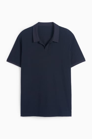 Herren - Poloshirt - strukturiert - dunkelblau