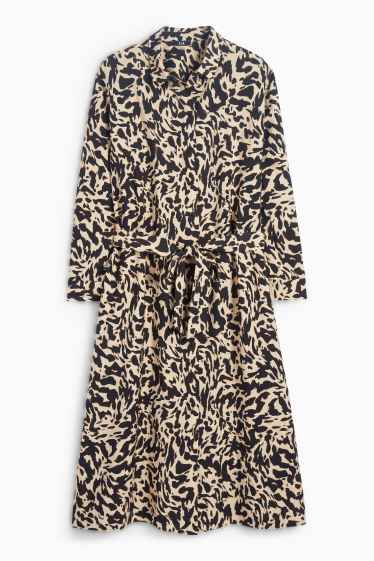 Dames - Blousejurk - met patroon - beige