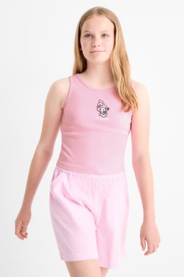 Children Girls - My Melody - top - ribbed - pink