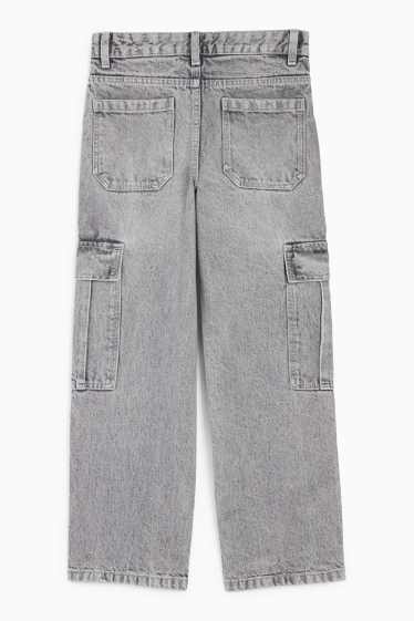 Kinderen: jongens - Cargojeans - jeansgrijs