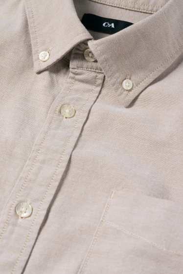 Herren - Hemd - Regular Fit - Button-down - hellbeige